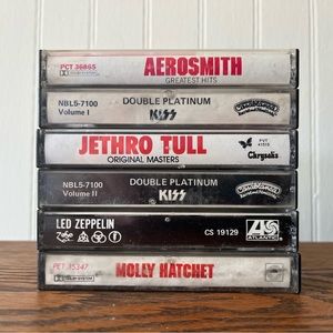 Vintage Cassette tapes 80s lot of 6 rock and roll Led Zeplin festival